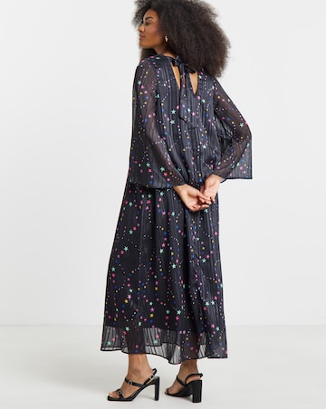Twisted Wunder Alaska Star Print Lurex Stripe Maxi Dress