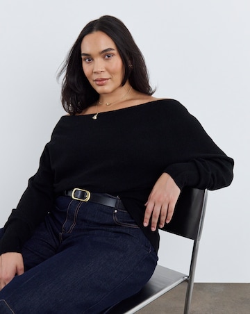 Slash Neck Cinched Jumper