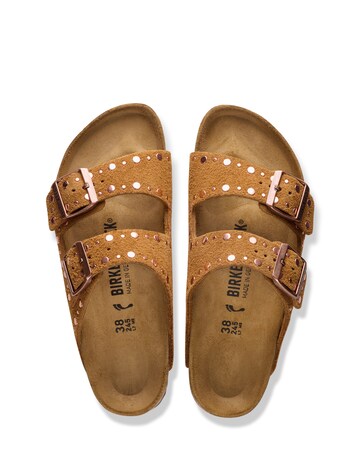 Birkenstock Arizona Mink Suede Rivet Sandals - Standard Fit (D)