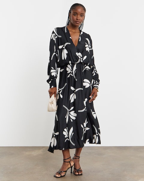 Joanna Hope Wrap Front Batwing Dress