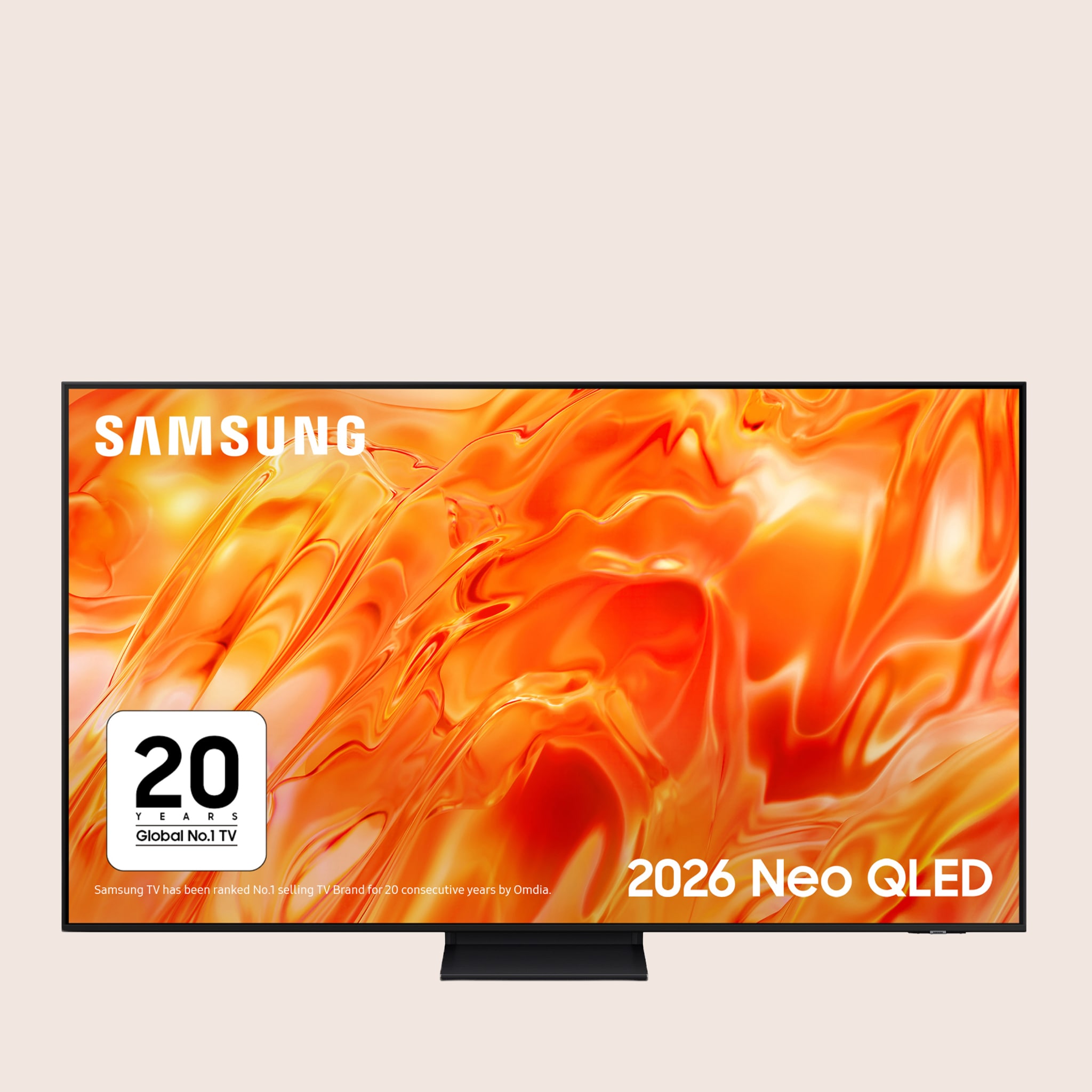 tv added to peach colour background
