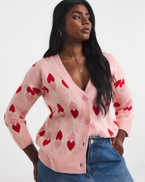 Heart Jacquard Cardigan