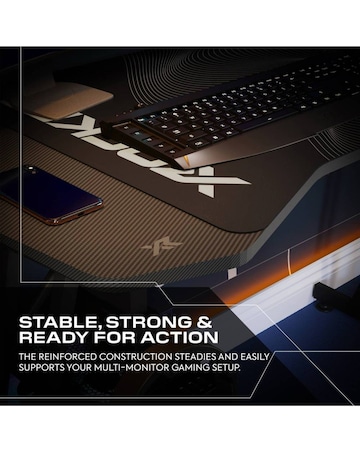 X Rocker Panther Evo 120cm Gaming Desk with Mousepad - Black