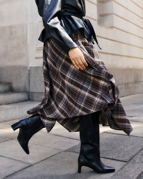 Simply Be Check Belted Asymmetric Midaxi Skirt