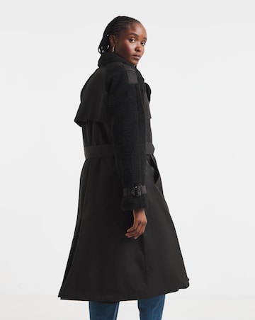 Black Borg Mix Trench Coat