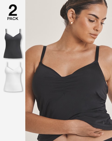 MAGISCULPT (2 Pack) Light Control Smoothing Vests Black/White