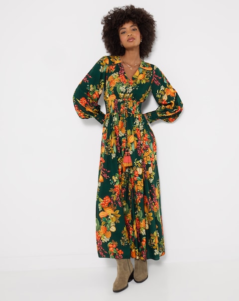 Joe Browns Petite Selena Fruity Long Sleeve Maxi Dress