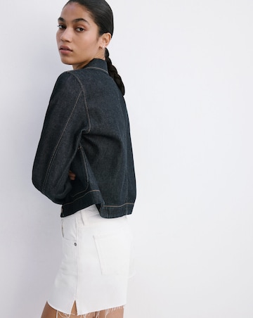Mango Denim Shorts With Frayed Hem