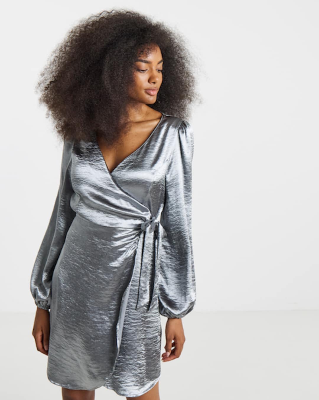 silver skater dress Silver Plus Plunge Ruffle Hem Sequin Skater Dress