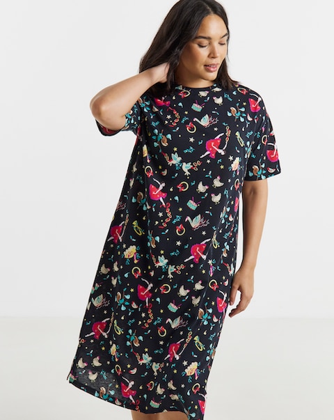 Pretty Secrets Value 12 Days Of Christmas Print Nightie