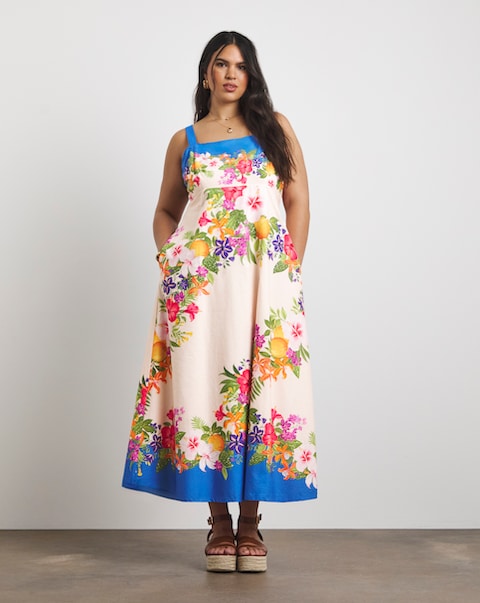 Joanna Hope Printed Cotton Prom Dress