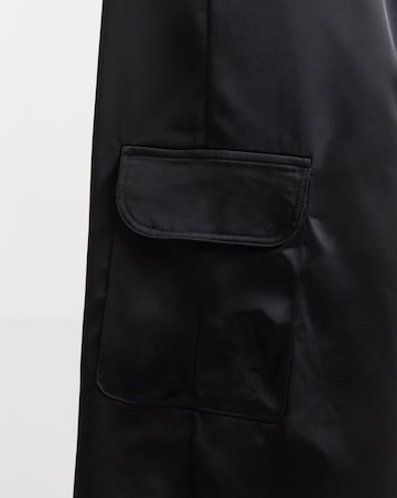 Black Satin Utility Trousers