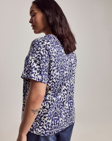 Julipa Petite Cotton Printed V-Neck T-Shirt