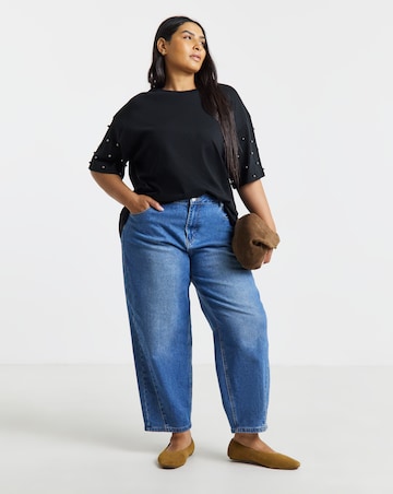 Simply Be BlackStud Short Sleeve T-Shirt