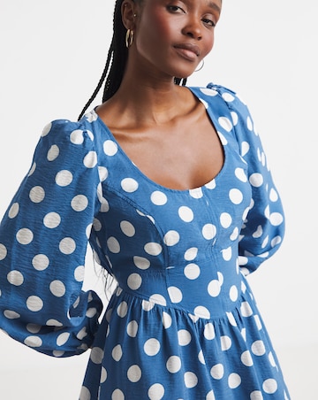 Simply Be Spot Print Angled Waist Corset Dress