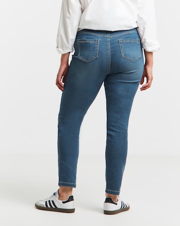 Mid Wash Stretch Slim Pull On Jeggings