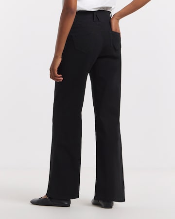 Black Stretch Wide Leg Pull On Jeggings