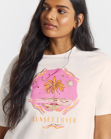 Simply Be Sunset Lover Stripe Pant Pyjama Set