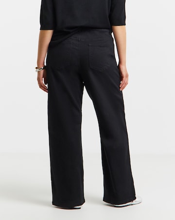 Black 24/7 Stretch Wide Leg Jeans