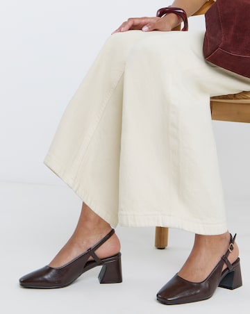 Vivi Block Heel Slingback Shoes - Wide Fit (E)