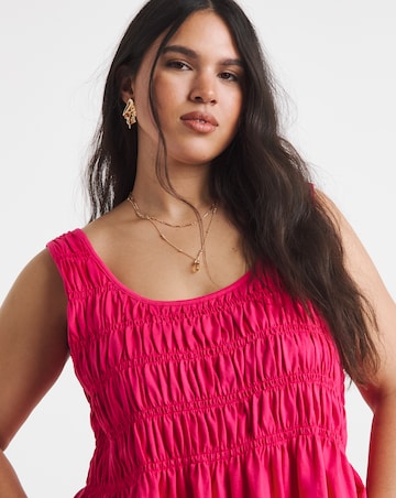 Green Shirred Peplum Vest