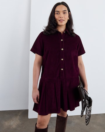 Burgundy Cord Mod Dress