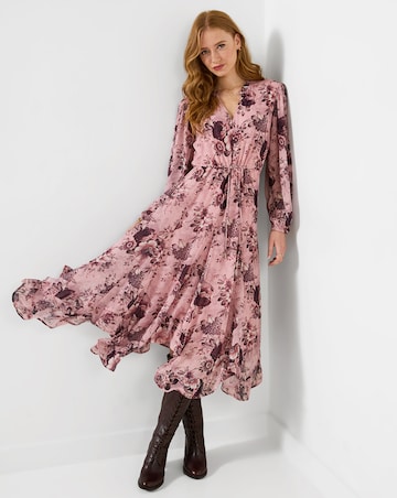 Joe Browns Elegant Florals Frill Hem Midi Dress