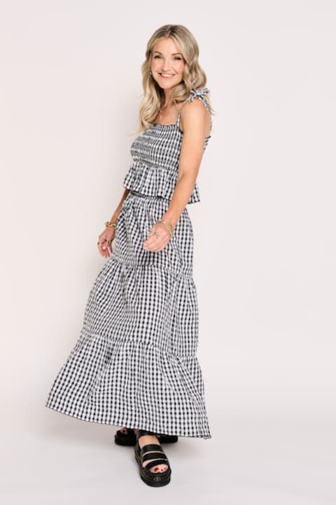 Beach to Beach Gingham Top And Skirt Beach Co-Ord