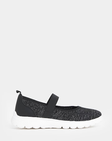 Cushion Walk Elasticated Strap Sparkle Mary Jane Trainers - Extra Wide Fit (EEE)