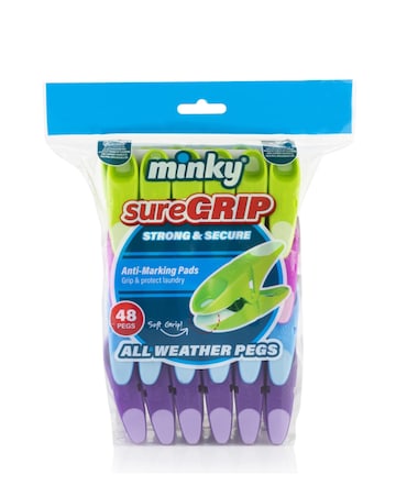 Minky SureGrip 30m Retractable Clothes Line & 48 Pack of Pegs