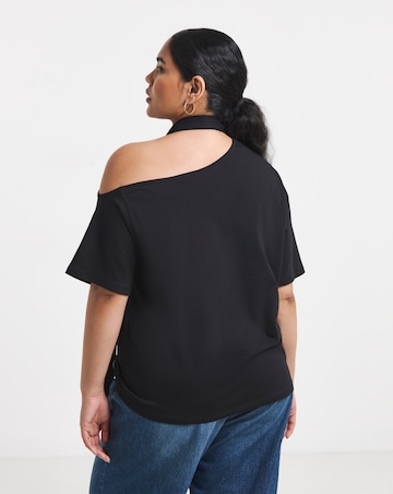 Simply Be Black Scarf Neck Top
