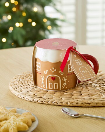 Gingerbread Kitchen House Shaped Mug and Hot Chocolate