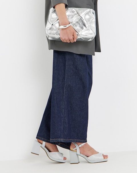 Eve Pleated Two Part Platform Heels - Wide Fit (E)
