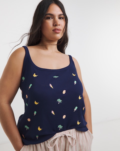 Navy Holiday Embroidered Vest