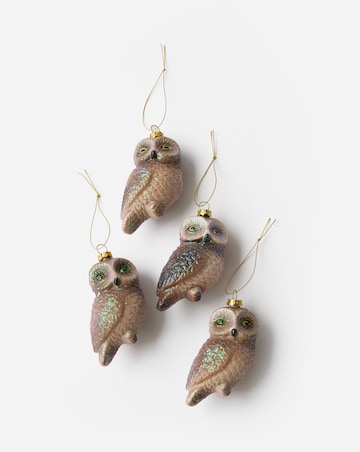 Set of 4 Owl Decorations