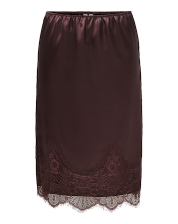 ONLY MIDI LACE SATIN SKIRT