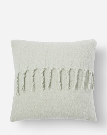 Faux Mohair Fringed Cushion