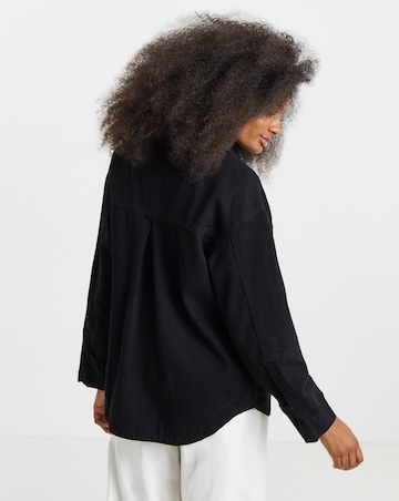 Simply Be Black Utility Button Through Jacket