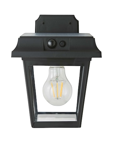 ValueLights Solar Powered LED Matte Black Sensor Outdoor Wall Light