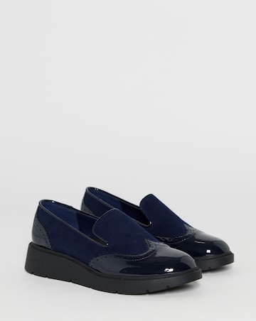 Claire Low Wedge Contrast Loafers - Wide Fit (E)