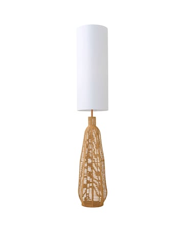 ValueLights Una Rattan Midi Floor Lamp