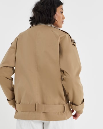 Camel Dropped Waist Trench