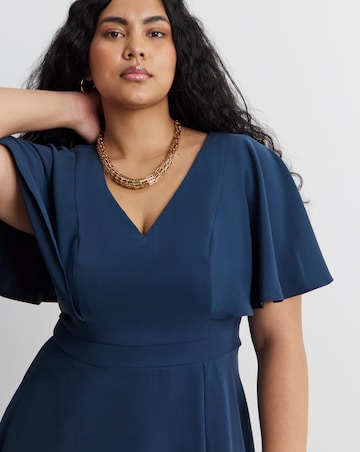 Joanna Hope Navy Angel Sleeve Dress