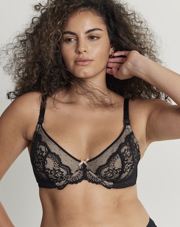 Figleaves Juliette Lace Flex Wire Nursing Bra C-H - Black