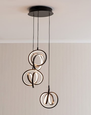 ValueLights Infinity Black Loop 3 Drop LED Ceiling Light