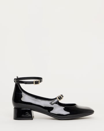 Reno Mary Jane Ankle Strap Block Heel Shoes - Wide Fit (E)