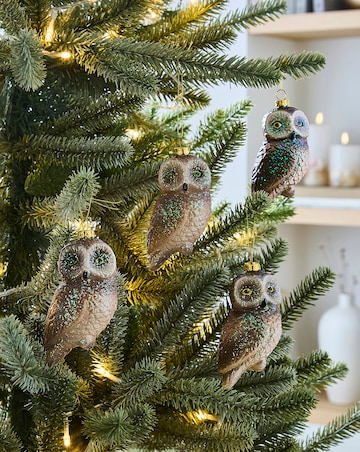 Set of 4 Owl Decorations
