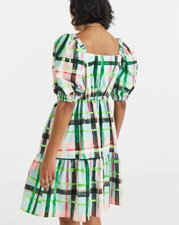 Twisted Wunder Cotton Check Mini Dress