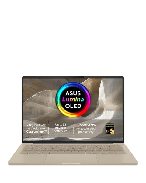 ASUS Zenbook A16 Laptop - 16in Copilot+ PC Snapdragon X 16GB 512GB OLED - Beige