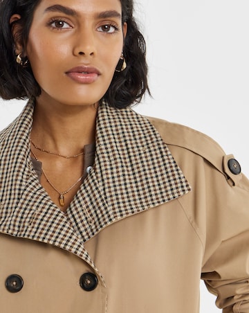 Camel Dropped Waist Trench